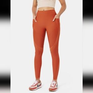 Fanka Body Sculpt Double Coverage Leggings Small Orange Pumpkin Compression Gym